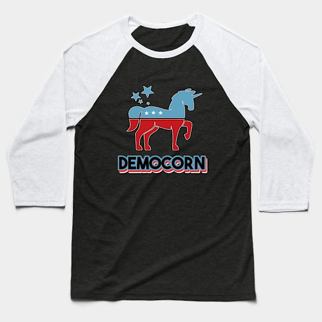 Democracy Unicorn Baseball T-Shirt by BethTheKilljoy